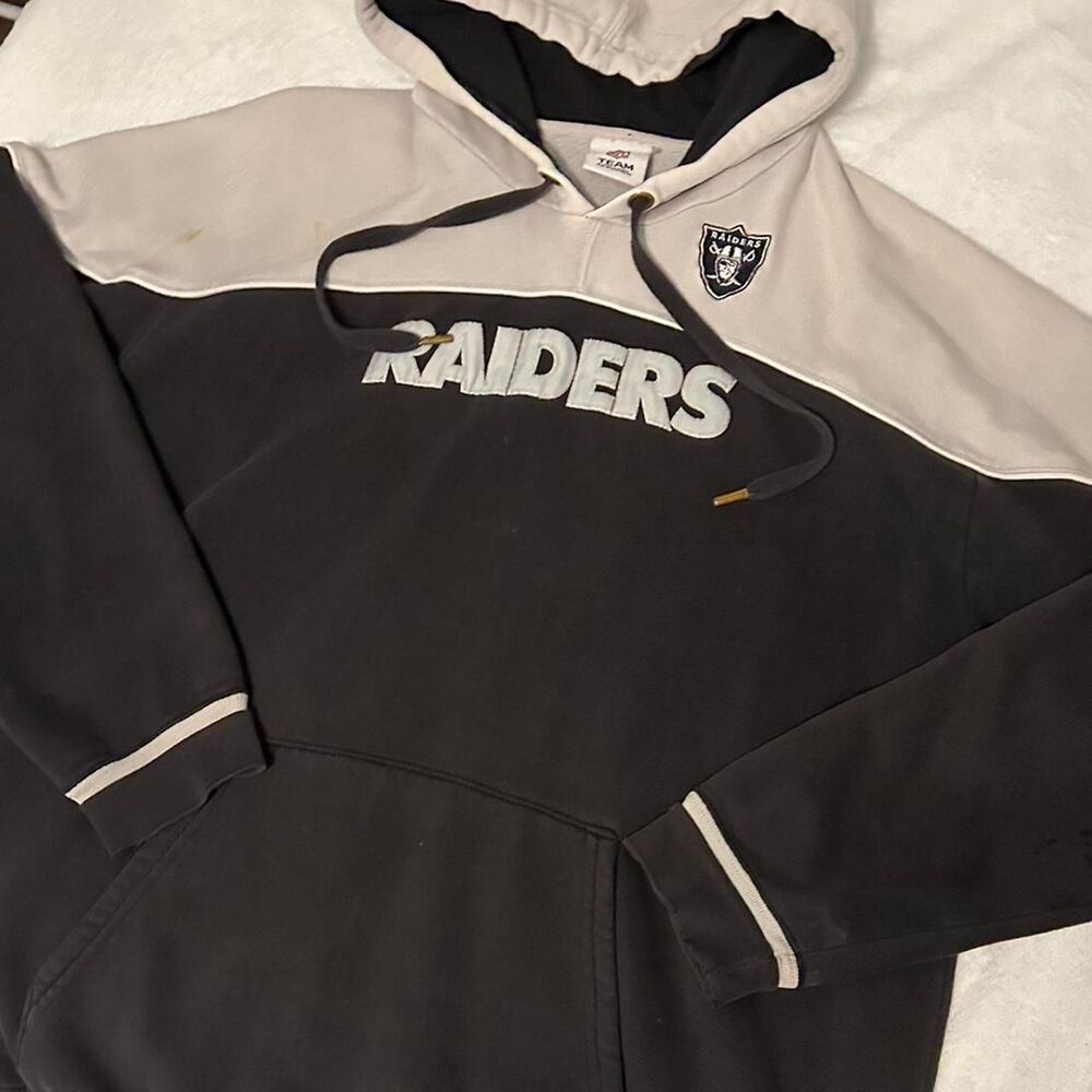 Nfl Men's Black and Grey Hoodie